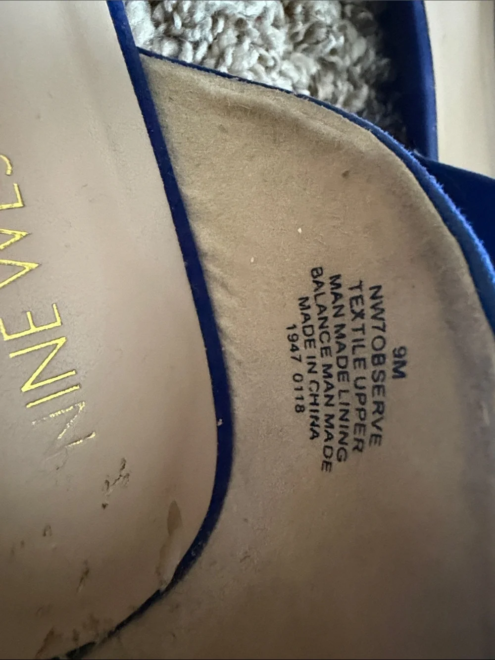 Nine West Royal Blue Pointed D'Orsay Flats 9/9.5M